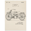 Vintage motorcycle patent by William S Harley founder of harley davidson.