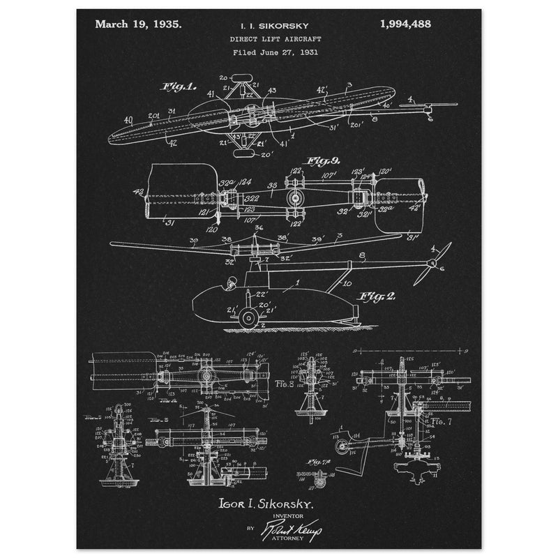 Direct Lift Aircraft patent by Sikorsky. Helicopter ancestor