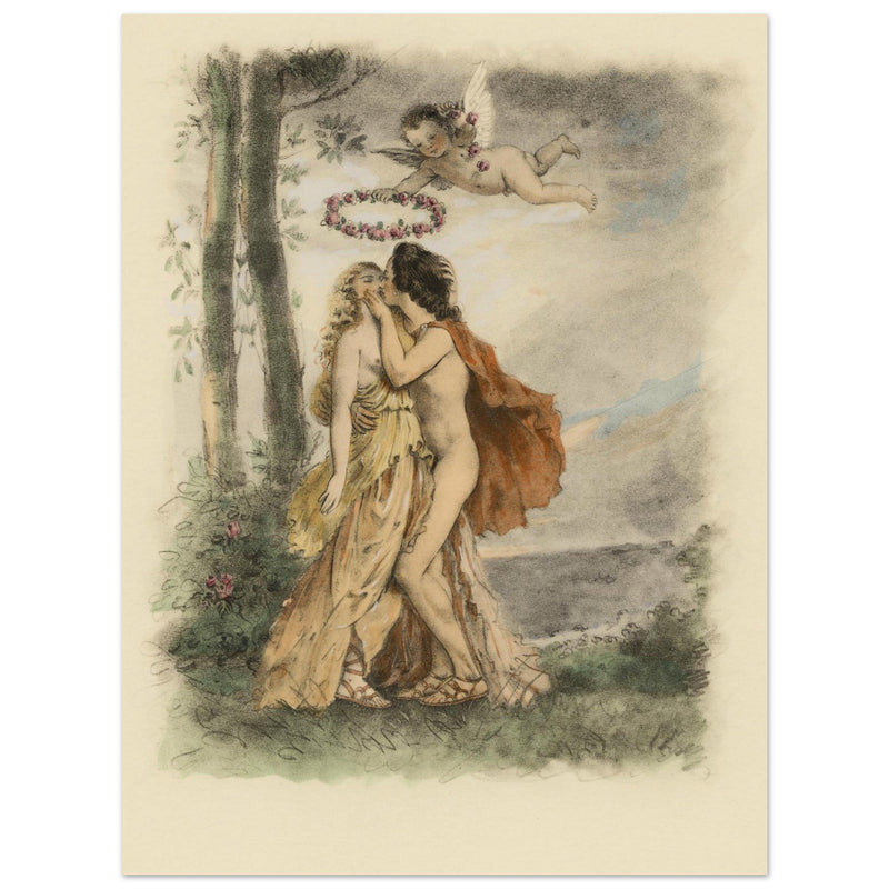 Paul Emile Becat erotic illustration Les Baiseres XVIII ( The Kisses ) Immortality