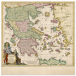 Ancient map of Greece print  1650 bt Nicolaes Visscher