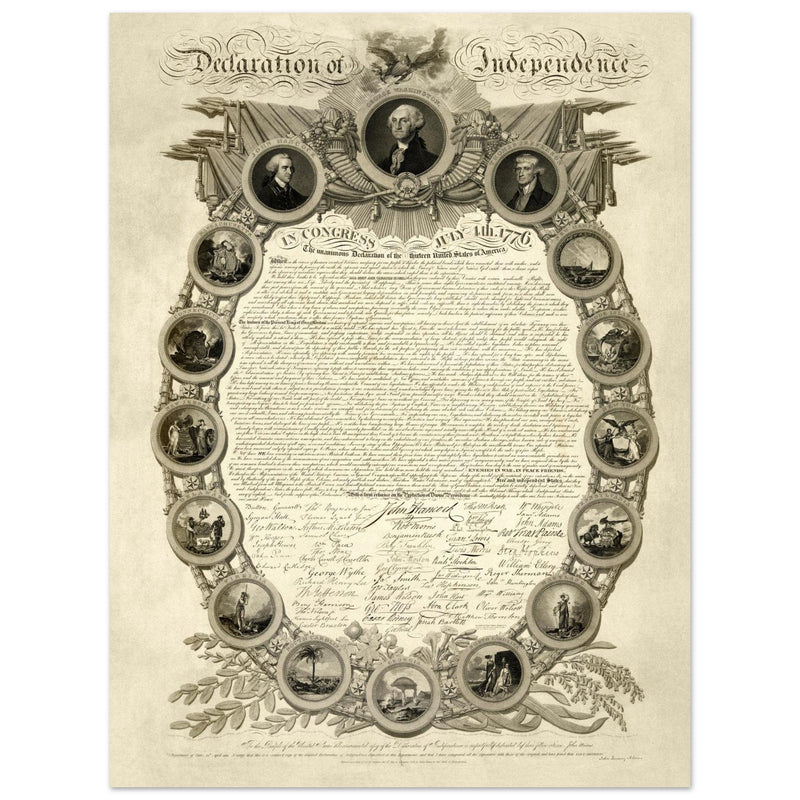 Declaration of Independence of America manuscript. 1819 by John Binns.
