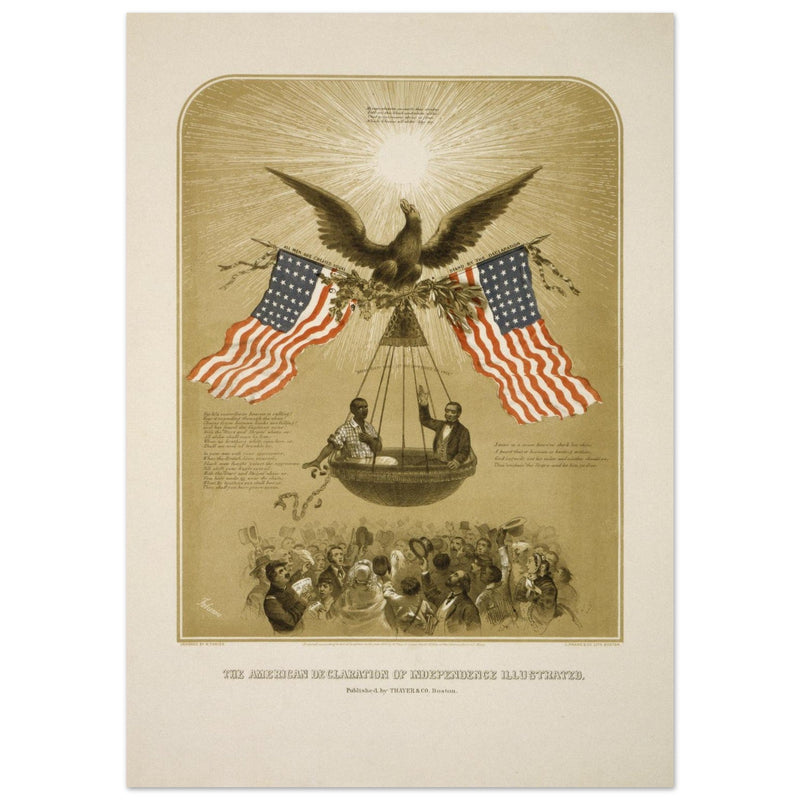 The American Declaration of Independence illustrated in 1861.  reproduction