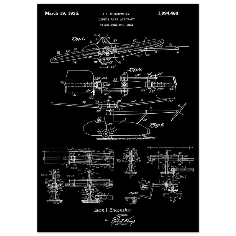 Direct Lift Aircraft patent by Sikorsky. Helicopter ancestor