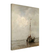 Jacob Maris old marine painting Bluff-bowed Fishing Boat on the Beach at Scheveningen.
