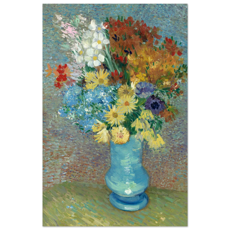 Flowers in a blue vase Vincent Van Gogh