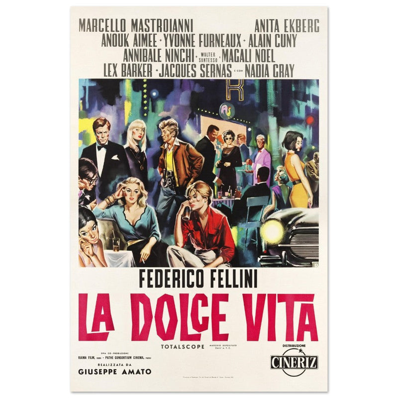 La Dolce Vita hitalian version movie poster.