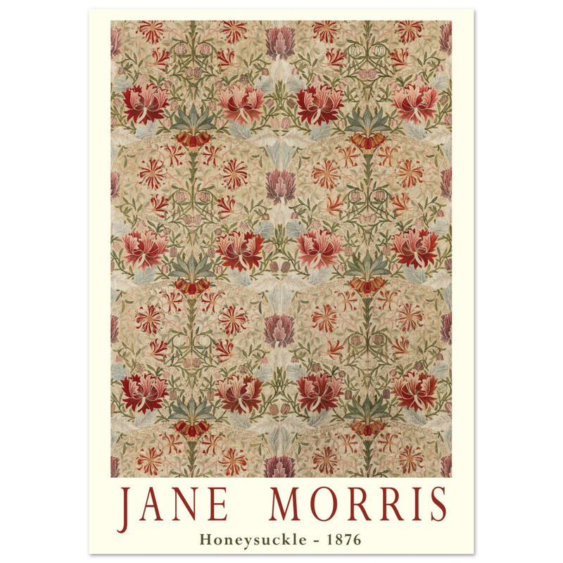 Jane Morris Honeysuckle embroidery.