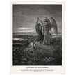 Gustave Dore The Bible engraving print . Jacob wrestling with the angel .