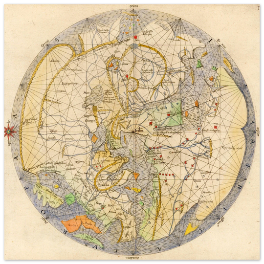 Portolan map of the world by Pietro Vesconte 1611