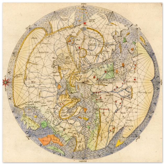 Portolan map of the world by Pietro Vesconte 1611