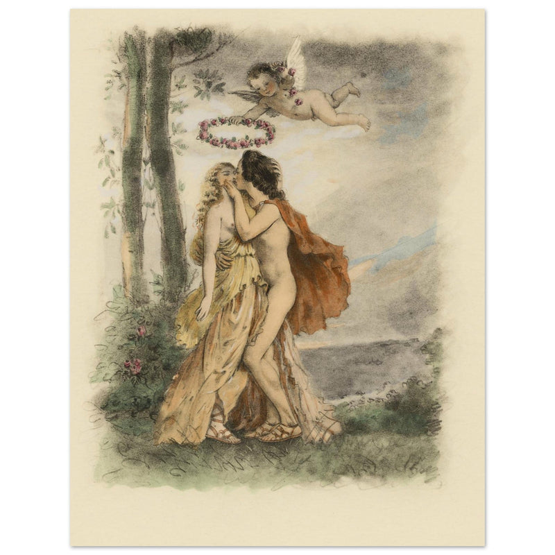 Paul Emile Becat erotic illustration Les Baiseres XVIII ( The Kisses ) Immortality