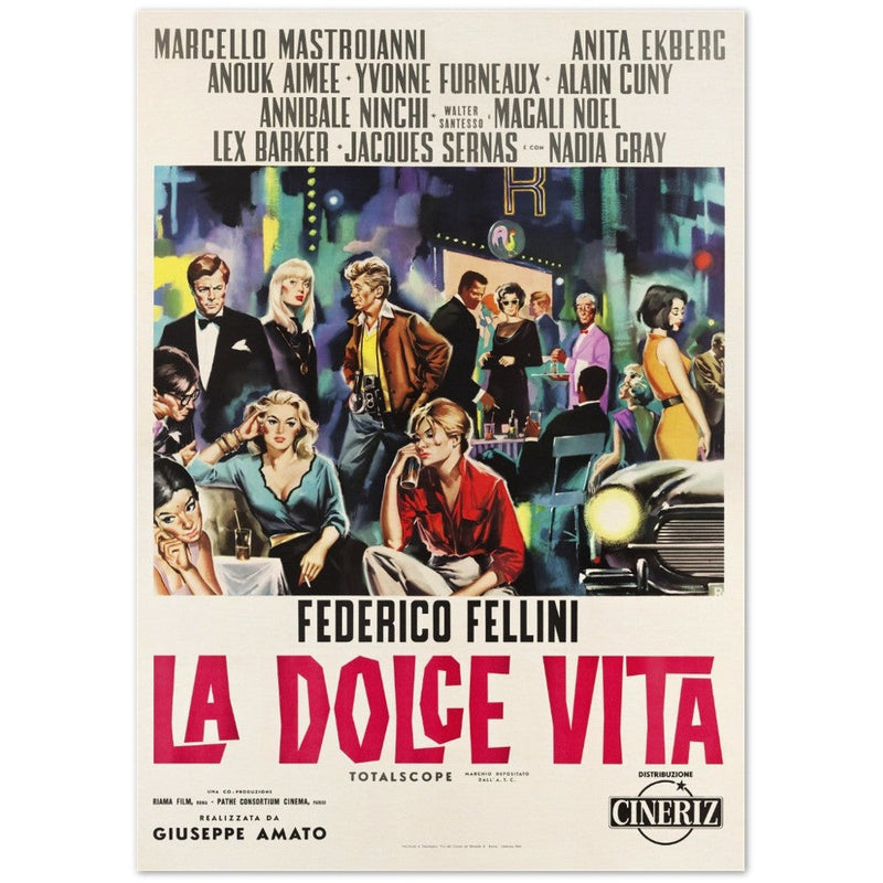 La Dolce Vita hitalian version movie poster.