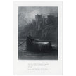 Gustave Dore illustration .The Body of Elaine on its way to King Arthur's Palace. Idylls of the King by Alfred Tennyson.