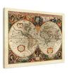1638 Double hemisphere old world map by Hendrik Hondius.