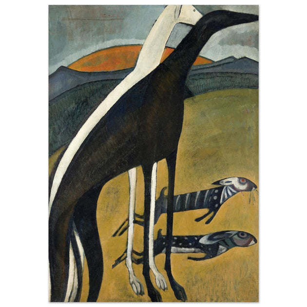 The Greyhounds painting by Amadeo de Souza Cardoso