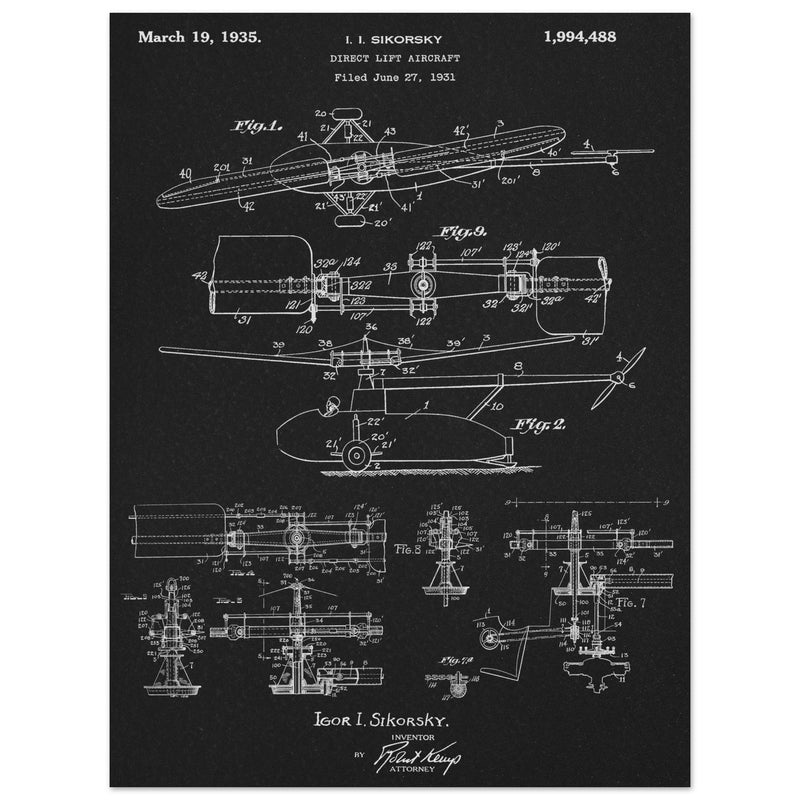 Direct Lift Aircraft patent by Sikorsky. Helicopter ancestor