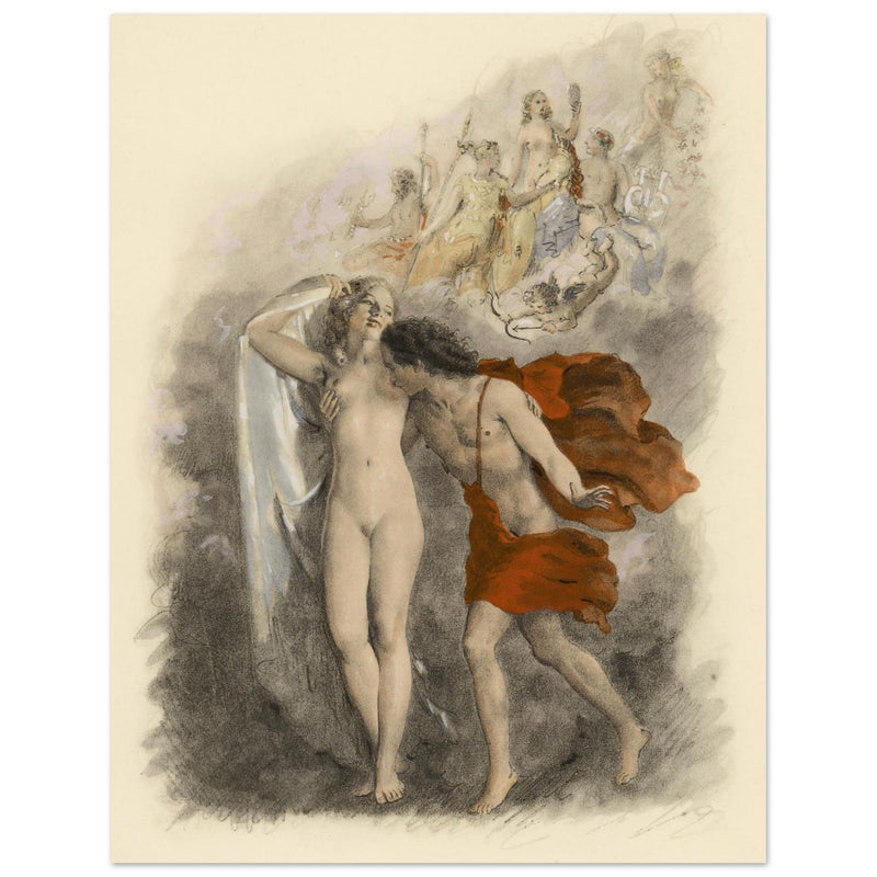 Paul Emile Becat erotic illustration Les Baiseres IV ( The Kisses ) Fourth Kiss. The New Olympus.