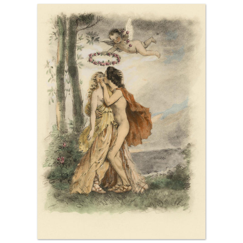 Paul Emile Becat erotic illustration Les Baiseres XVIII ( The Kisses ) Immortality