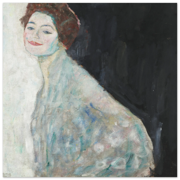 Gustav Klimt Lady in White woman portrait painting.