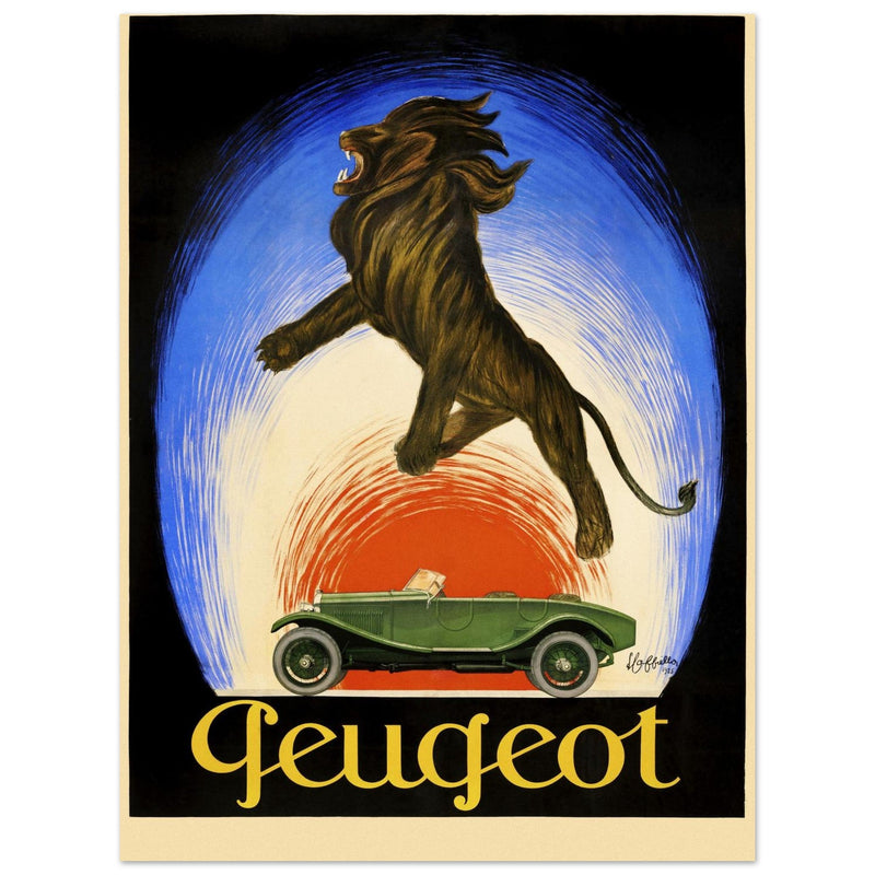 Peugot vintage advertising by Leonetto Cappiello 1925 poster .