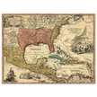 Ancient map of North America. Regni Mexicani seu Novae Hispaniae, Ludovicianae, N. Angliae, Carolinae, Virginae et Pennsylvaniae by Johann Baptist Homann