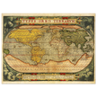 Ancient map reproduction print of a world map of 1579 Typus Orbis Terrarum by Abraham Ortelius.