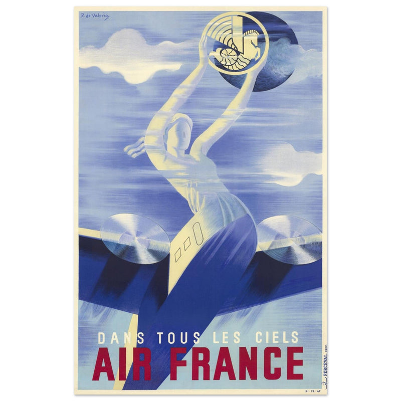 Air France vintage historic advertising poster.