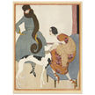 Helen Dryden fashion magazine vintage illustration. Elegant women with dog.