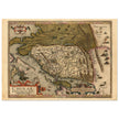 Ancient map of China by cartographer Abraham Ortelius 1584. Vintage historic map.