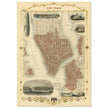 Vintage New York City map. Antique city plan of the city of New York.