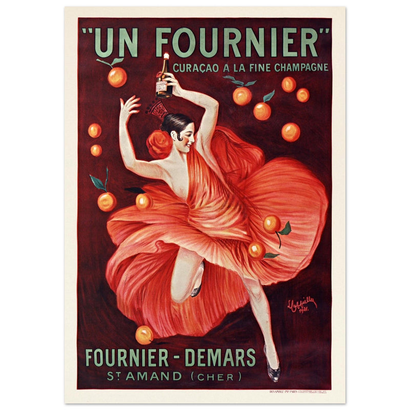 Un Fournier curaçao a la fine champagne advertising vintage poster by Leonetto Cappiello.
