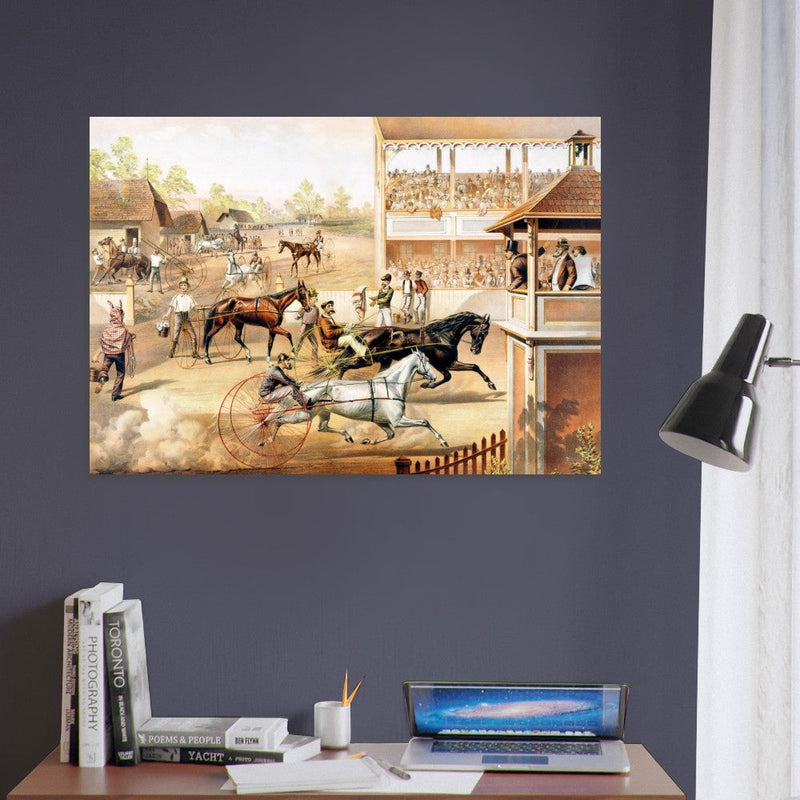 Harness racing .Ready for the Trot Bring up Your Horses by Nathaniel Currier.