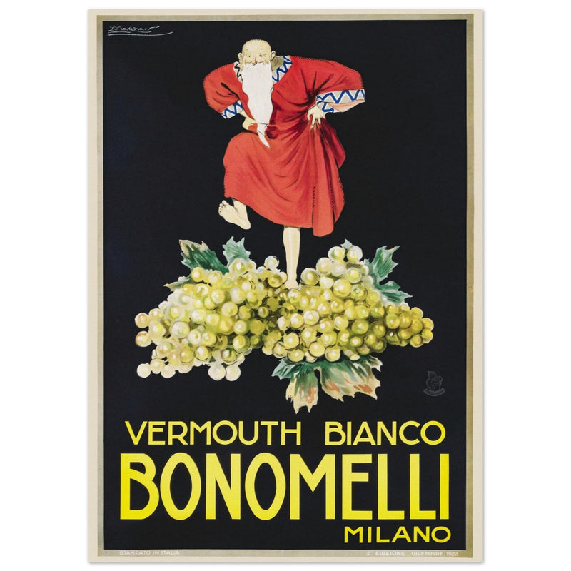 White Vermouth aperitif drink Bonomelli vintage advertising. Fine art  poster by Luciano Achille Mauzan 1932
