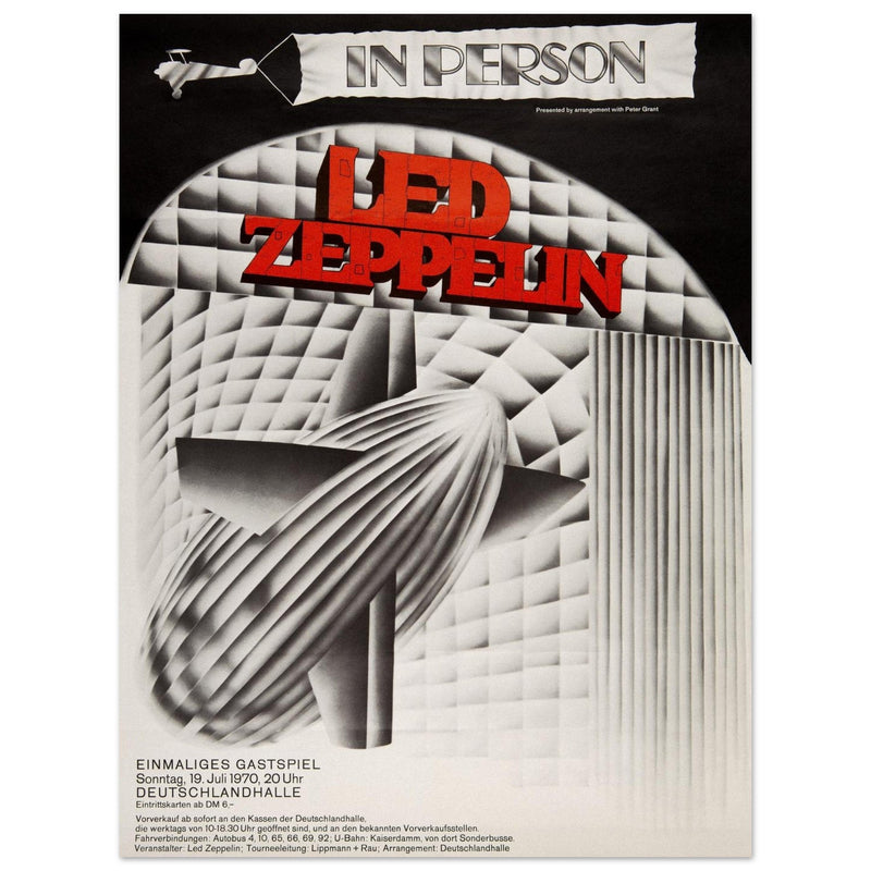 Led Zeppelin vintage concert poster . Performance in  Berlin 1970.