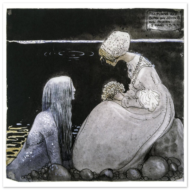 John Bauer illustration for the fairy tale Agneta and the Sea King by Helena Nyblom.