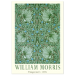 William Morris Pimpernel 1876. Green leaves and flowers wintage wallpaper art print.