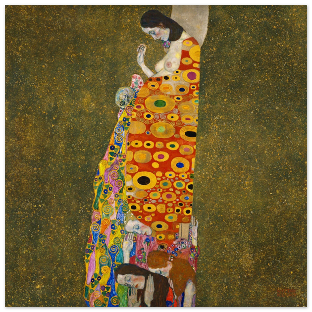 Gustav Klimt Hope II pregnant woman painting.