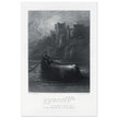 Gustave Dore illustration .The Body of Elaine on its way to King Arthur's Palace. Idylls of the King by Alfred Tennyson.