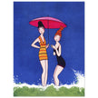 Anne Harriet Fish illustration for a cover magazine. Two women in bathing suit at the beach.