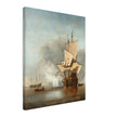 Willem van de Velde the canon shot. Marine painting.