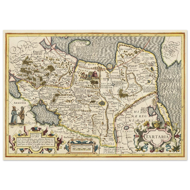 Ancient map of Russia by Jodocus Hondius  1633.