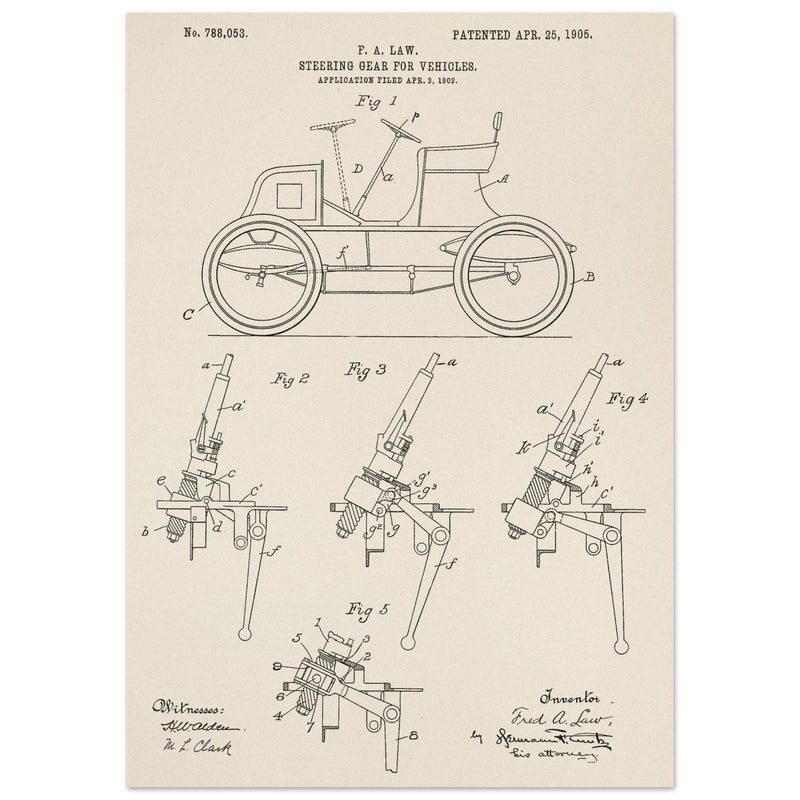 Steering Gear for vehicles patent illustration.