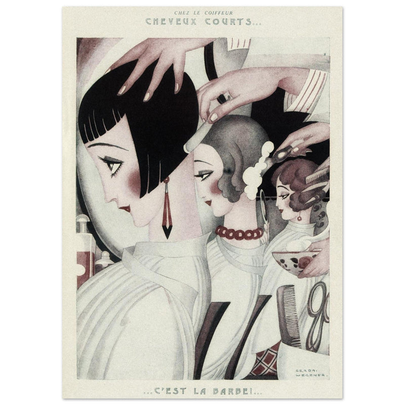 Chez le Coiffeur ( At the Hairdresser's ) by Gerda Wegener published by Fantasio vintage magazine.