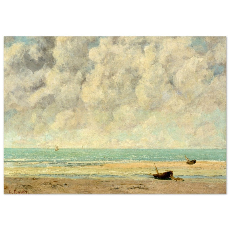 The calm sea by Gustave Courbet 1869.  antique painting.