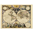 World map reproduction of the XVII century by Pieter Goos illustrated map