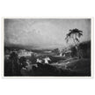 John Martin Paradise Lost Heaven – the Rivers of Bliss. Vintage mezzotint engraving .