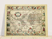 Ancient old world map 1638. Noua totius terrarum orbis geographica ac hydrographica tabula by Willem Janszoon Blaeu