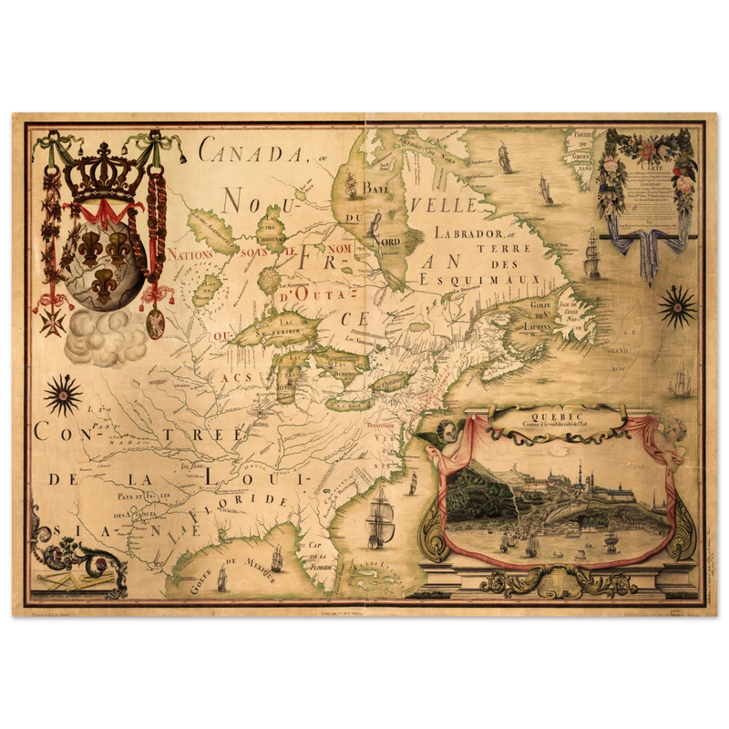 North America map. Canada, ou Nouvelle France by Jean-Baptiste Louis Franquelin