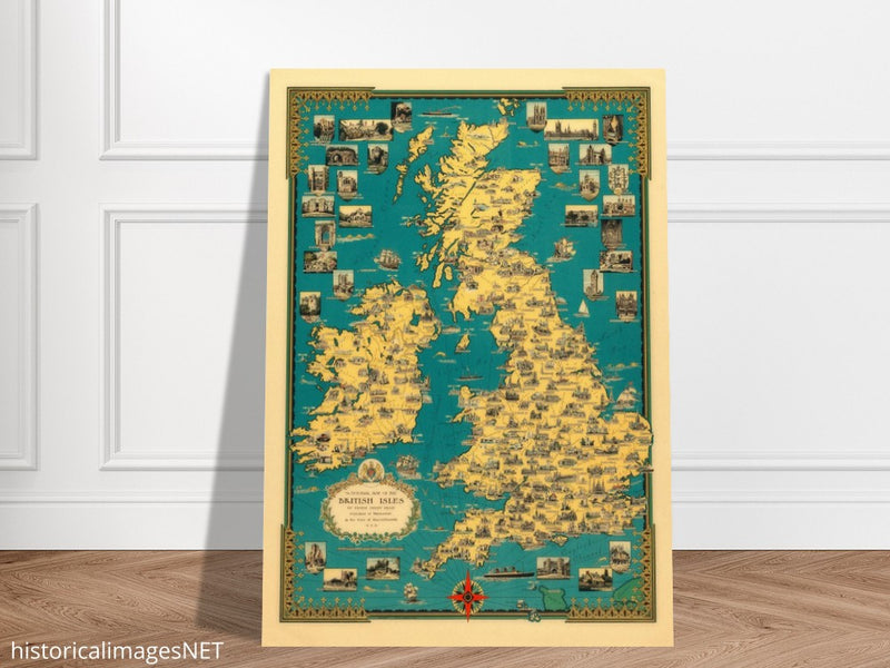 Old map of the British islands by Ernest Dudley Chase