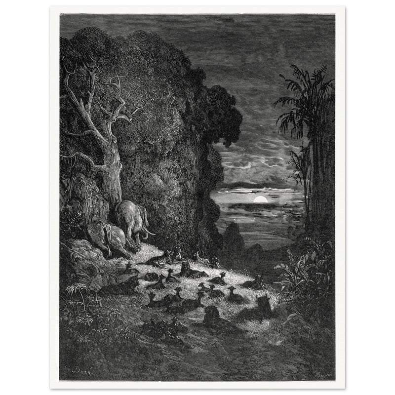 Gustave Dore Paradise Lost engraving . The completion of Creation.